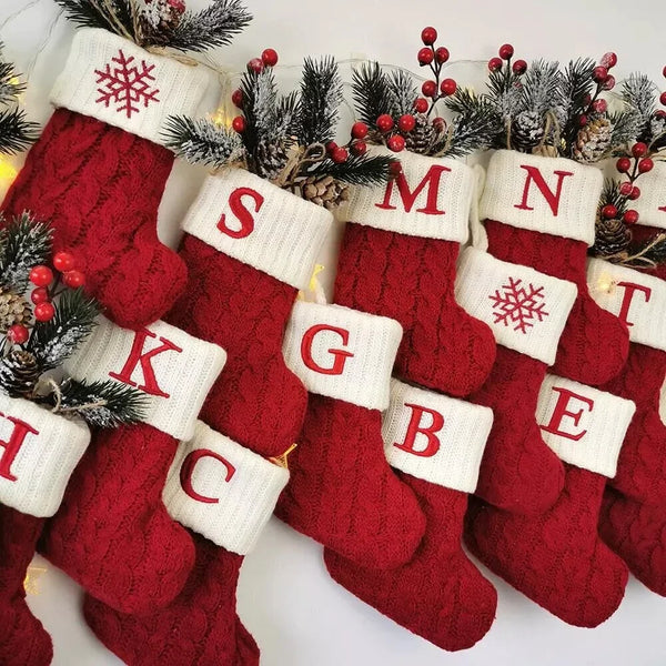 Cozy Knitted Christmas Letter Stocking