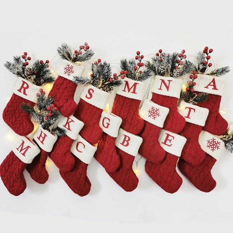Cozy Knitted Christmas Letter Stocking